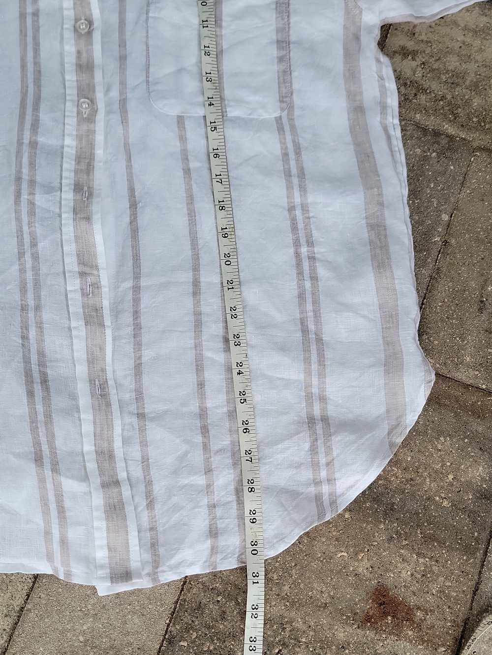 H&M Striped Linen Oversized Button-Up Shirt in White and Beige Marked XS - Picture 12 of 12